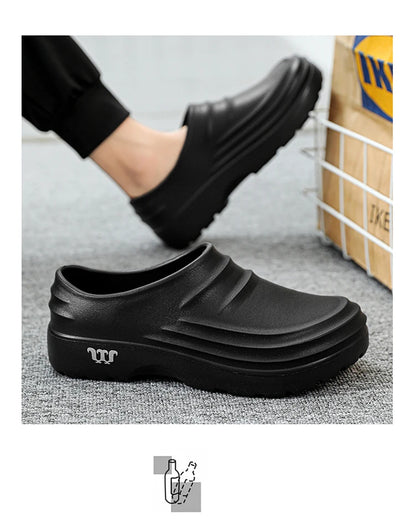Summer Chef Shoes Anti Slip and Oil Proof Work Shoes Lazy Slippers Casual Trendy Slipper One Step Fashion Garden Shoes For Beach