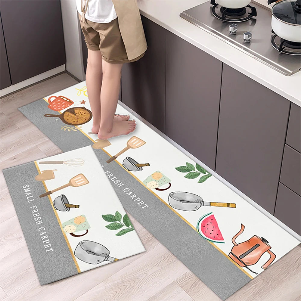 Japanese‑Style Diatomite Kitchen Runner Floor Mat Water & Oil Absorbent Non‑Slip Household Foot Mat for Kitchen Door Entrance