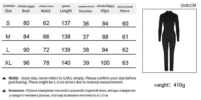Autumn New Women's Jumpsuits Fashion Streetwear Long Sleeves Half High Collar Zippers Bodycon Rompers Black Sexy Lady Jumpsuits