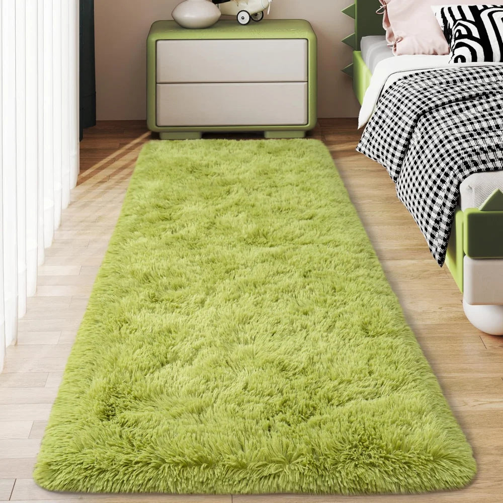 VIKAMA Ultra-Soft Running Rug Bedroom & Hallway Anti-Slip Mat Fluffy Plush Bedside Dormitory Carpet Home Decor