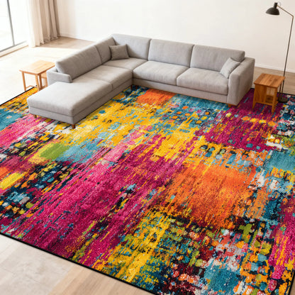 Multicolour Abstract Carpet Living Room Sofa Area Easy Clean Rugs Non-slip Bedroom Decoration Cloakroom Floor Mat Customizable