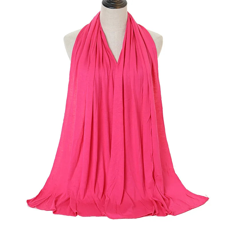 Premium Modal Cotton Jersey Hijab Scarf Long Muslim Shawl Plain Soft Turban Tie Head Wraps For Women Africa Headband 170x60cm