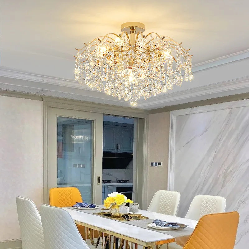Modern Luxury Crystal Ceiling Chandelier For Living Room Dining Room Bedroom Ceiling Lamp LED Lights Home Appliance AC85-260V