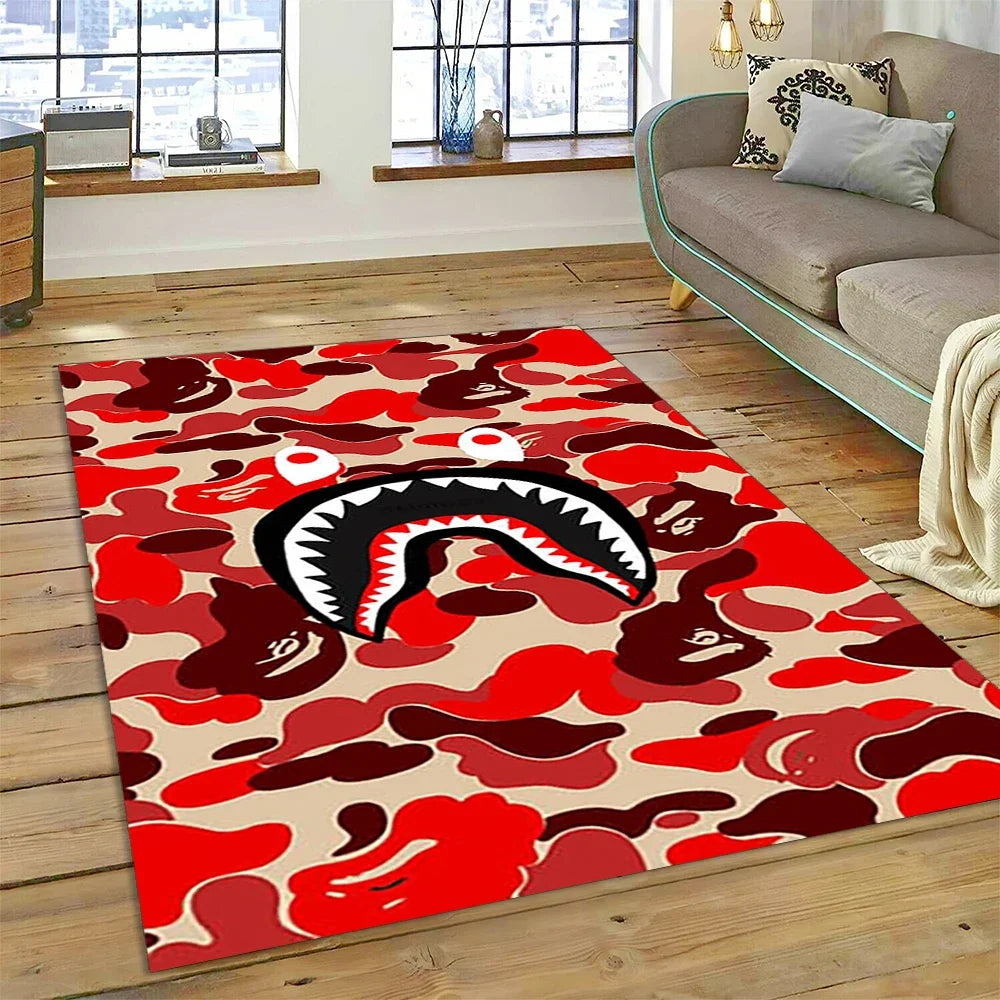 3D Printing B-BAPE Fashion Carpet Rug for Bedroom Living Room Home Sofa Decoration,Children Game Large Decor Floor Mat Gift