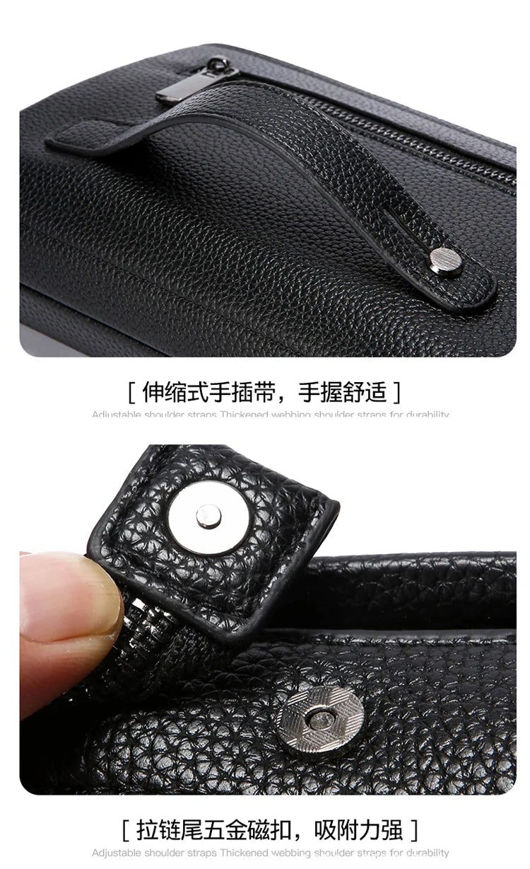Leather Wallet FL-V1 Men Business Clutch Bag Smart Fingerprint Lock Security Anti Theft Handbag Black Safety Men Wallet сумка 가방