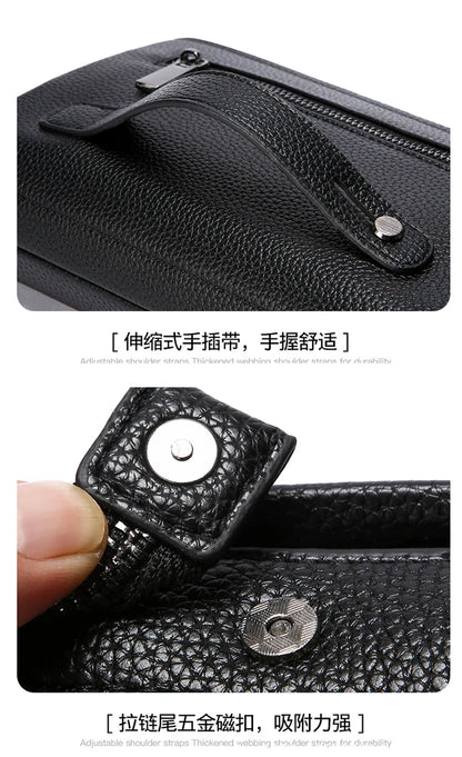 Leather Wallet FL-V1 Men Business Clutch Bag Smart Fingerprint Lock Security Anti Theft Handbag Black Safety Men Wallet сумка 가방