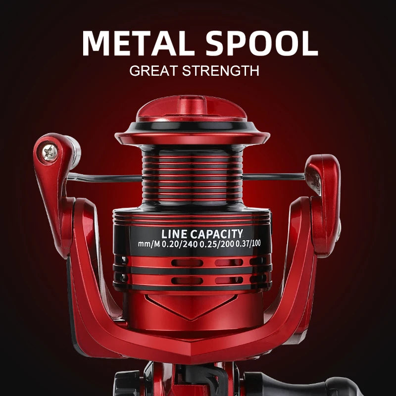 BILLINGS Metal Fishing Reel Spinning 5.2:1 Freshwater Saltwater Spinning Reel Max Drag 12KG 1000-7000 Series Fishing Reel