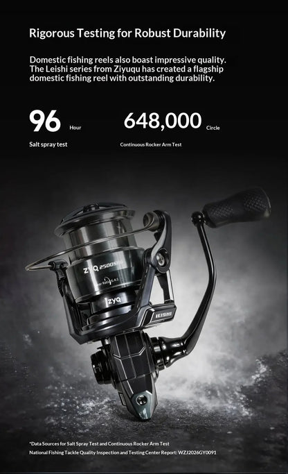 ZYQ Spinning Fishing Reel Leishi Pro Carbon Fiber Metal High Gear Ratio Shallow Spool Waterproof For Freshwater Saltwater Lure