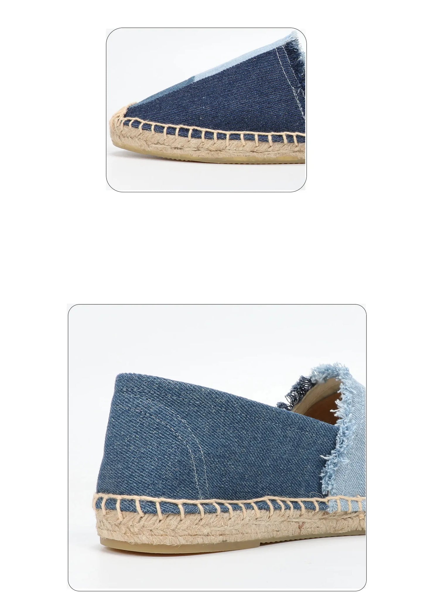 Espadrilles Women's Shoes Luxury Denim PATCHWORK  Flat Platform  Stylish and Trendy Footwear for Fashion-Forward Females