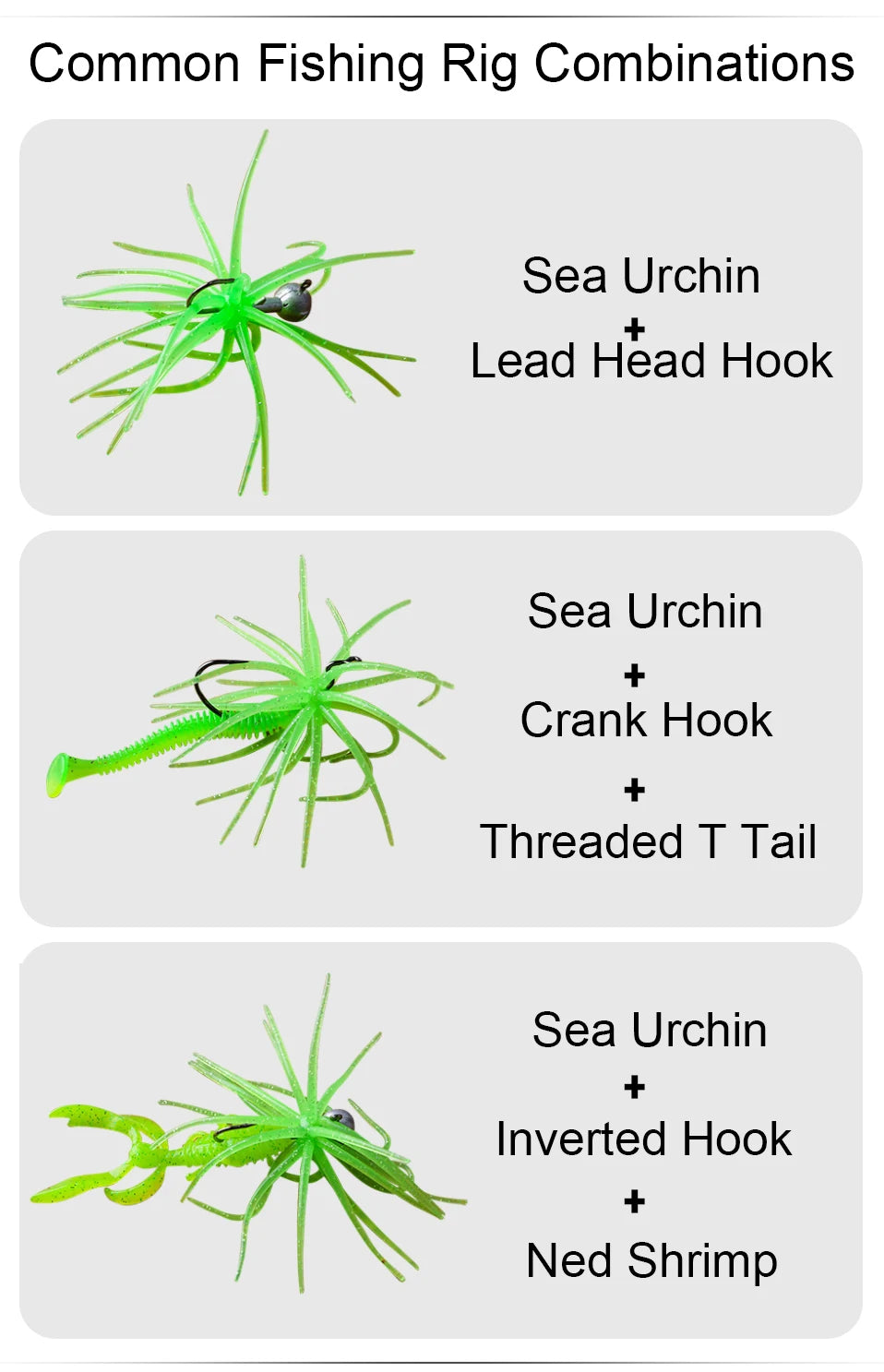 TREHOOK TPE Sea Urchin Soft Fishing Lure 9cm 4g 11cm 9g Silicone Bait for Bream Bass Pike Tilapia Winter Fishing