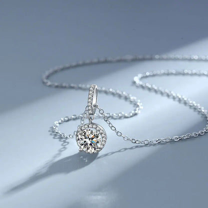 TY D VVS1 Moissanite Pandent Necklace GRA Certified 0.5-2ct Lab Diamond s925 Sterling Silver Dainty Necklaces for Women