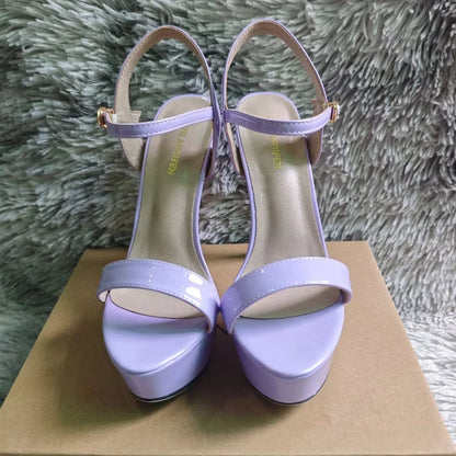 Women Sexy Pumps Peep Toes Sandals Stilettos 14cm Elegant Platform High Heels Luxury Nighclub Party Wedding Jazz Dance Shoes