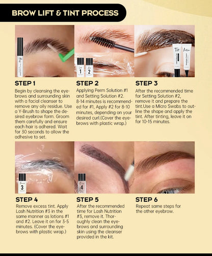 Gollee Lash and Brow Curling Perm Kit Natural Eyelash Lifting Perm Treatment Makeup Long Lasting 4-6 Weeks For Lash Curler Perm
