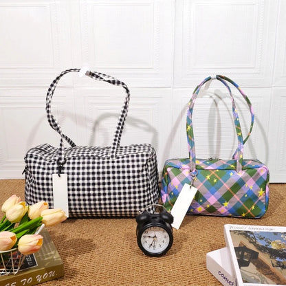 Brand Nylon Bowling Tote Bag Women Luxury Large Capacity Simple Versatile Shoulder Purse Ultralight Zipper Commuting Travel Bag