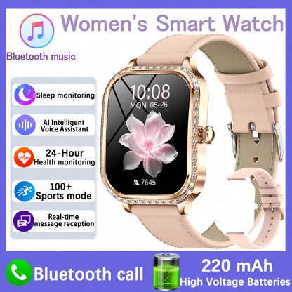 Fashion Women Diamond Watch 1.75 inch 360*360 HD Display Heart Rate Blood Oxygen Monitoring Bluetooth Call Smartwatch 2026 New