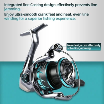MIFINE CARBONEX ULTRALIGHT SPINNING Fishing Reel 6+1BB,Gear Ratio 5.2:1, 12KG Max Drag 800-4000 Series for Saltwater Freshwater