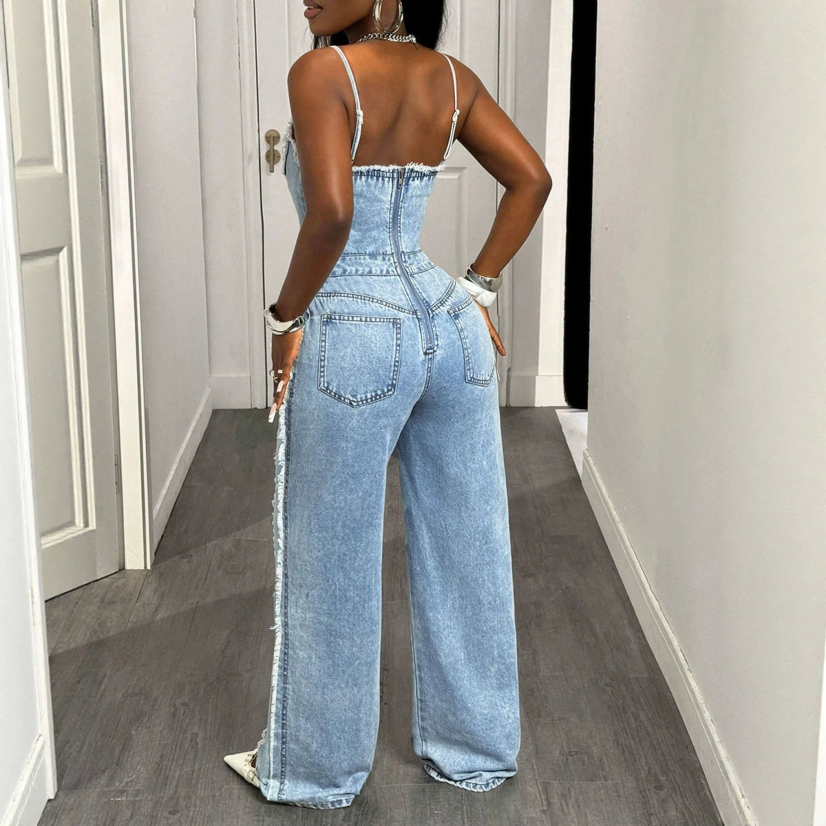 Women Jumpsuits Denim One Piece Strapless Sleeveless Sexy Overalls Long Pants Tight Waist Rompers Y2k Streetwear Work 2026