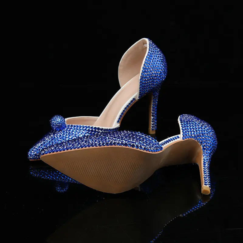 Ins Fashion Runway Show Luxury High Heel Color Hot Diamond Gradient Women'S Shoes Sandal Blingbling Wedding Shoes Dinner Pumps