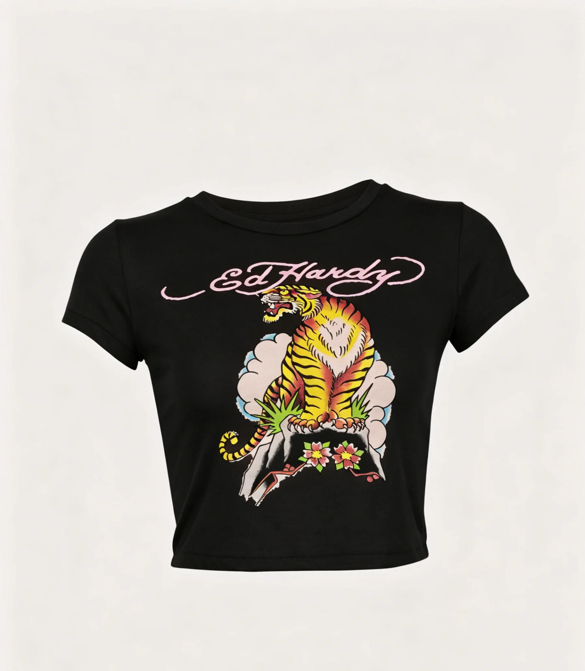 2026 new American retro summer tiger print short sleeved round neck spicy girl top street punk trend niche casual versatile ins