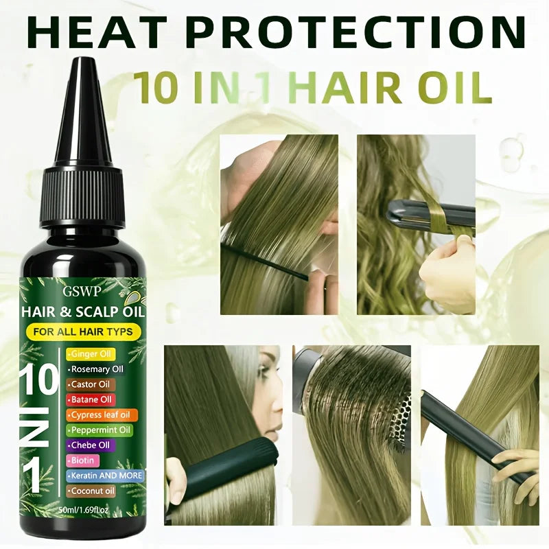 GSWP 10-in-1 Moisturizing Hair Oil: Hydrates and Nourishes to Care for Your Tresses. It Leaves Hair Looking Smooth. 50/100ml