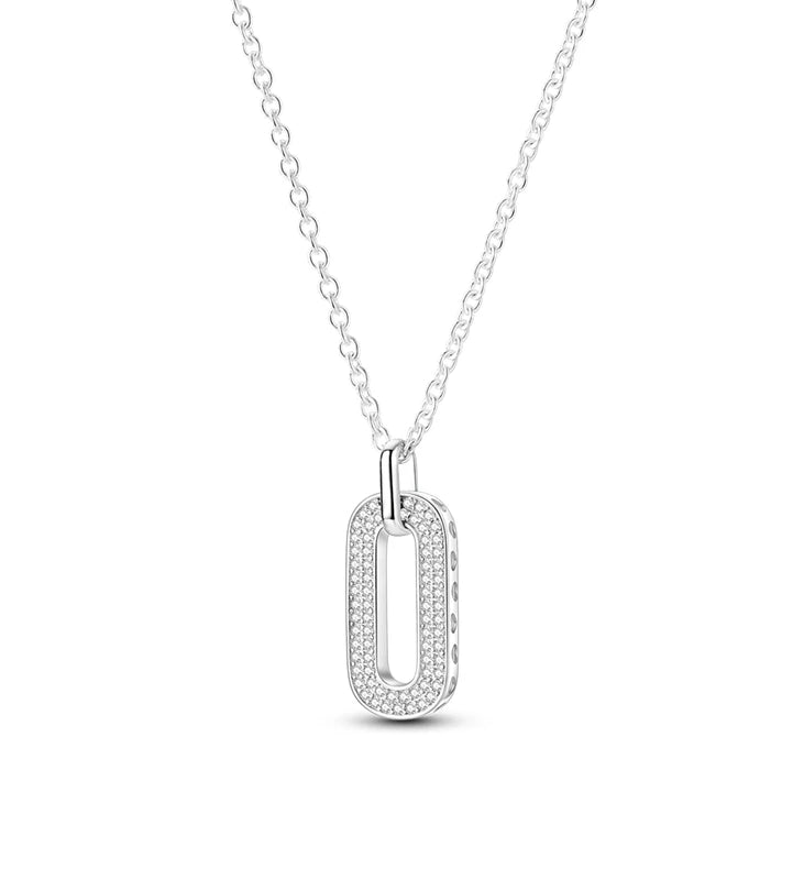 Luxury Necklace 925 Silver Original Sterling Zircon Dragonfly Butterfly Firefly Star Moon Chain Link For Women Wedding Jewelry
