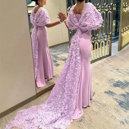 Flechazo Sheath Mermaid Evening Dress Sweetheart with Jacket Half Sleeve Customized Women Floor Length Prom Gowns for Party