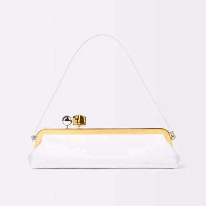 Luxury Designer Clip Handbag Purses for Ladies Long Clutch Bag with Removable Shoulder Strap Women's Fashionable Baguette Bag