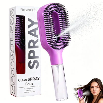 2 in 1 Spray Massage Comb Essential Oil Water Spray Bottle Anti Static Scalp Massager for Hair Detangling Daily Hair Care Salon