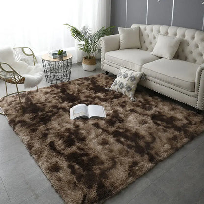 Nordic Ins Wind Tie-dye Gradual Change Silk Plush PV Plush Living Room Coffee Table Mattress Bedside Bedroom Dining Room Carpet