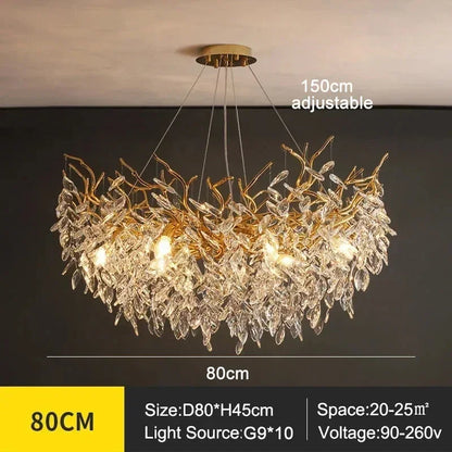 Luxury Modern Crystal Ceiling Chandelier Led Pendant Lamp Dining Table Living Room Bedroom Home Decor Wall Hanging Light Fixture