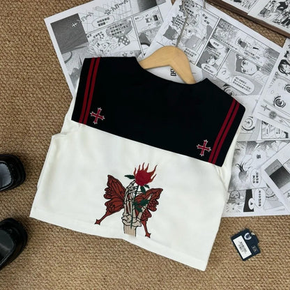 Dark Japanese Bad JK Uniform Long-sleeved Girl Orthodox Sailor Suit Role Play Handsome Long Skirt School Uniform Embroidery