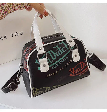 Women Bag Y2K Luxury Designer Handbag Shopping Crossbody Graffiti Purses PU Leather Shoulder Bags for Women