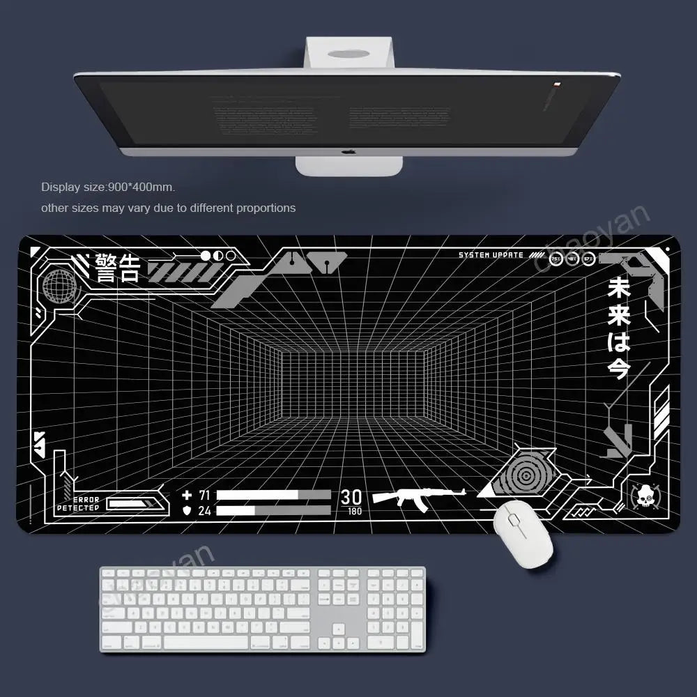 Perspective Grid Desk Mat Gaming Mouse Pad XXL Desktop Keyboard matsGame Anti-slip Desk Mat Computer Accessories Long playmat