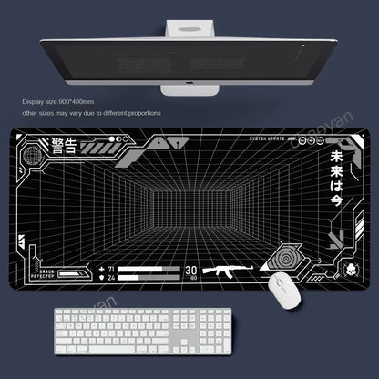 Perspective Grid Desk Mat Gaming Mouse Pad XXL Desktop Keyboard matsGame Anti-slip Desk Mat Computer Accessories Long playmat