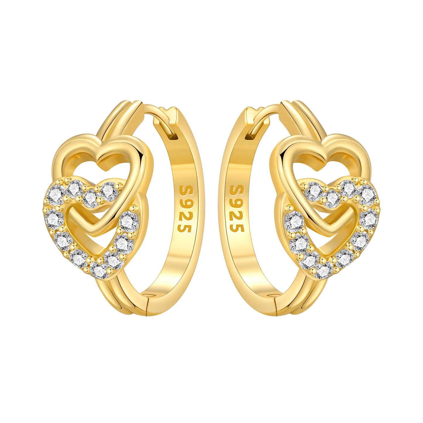 925 Sterling Silver Star Moon Heart Shape Earrings Jewelry Versatile Hoop Earrings For Women Jewelry Fine Birthday Party Gifts