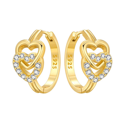 925 Sterling Silver Star Moon Heart Shape Earrings Jewelry Versatile Hoop Earrings For Women Jewelry Fine Birthday Party Gifts