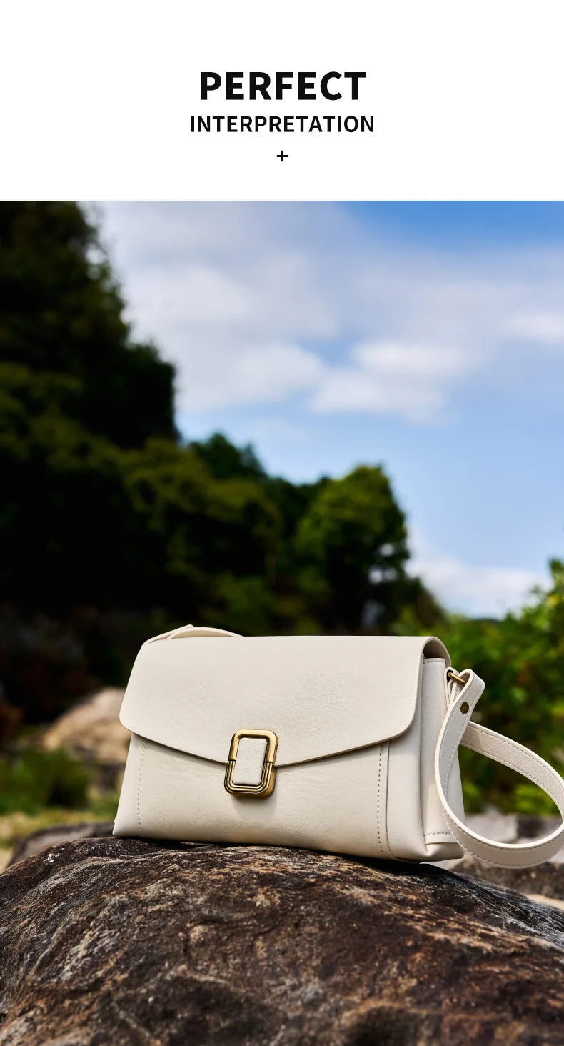 Women's Genuine Grade Cow  Leather Shoulder Crossbody Purse Bag Luxury Designer Ladies Underarm Bag Female Small Square Bag New
