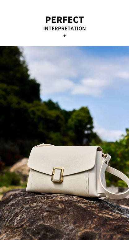Women's Genuine Grade Cow  Leather Shoulder Crossbody Purse Bag Luxury Designer Ladies Underarm Bag Female Small Square Bag New