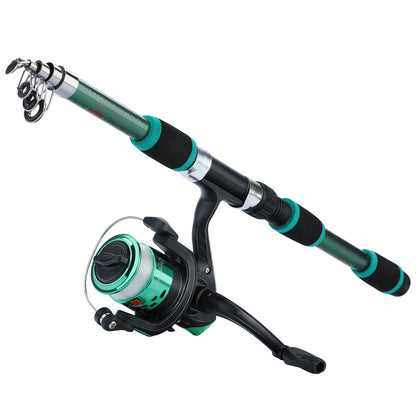 Sougayilang 1.8M Spinning Fishing Rod and Reel Combo 5.2:1 Telescopic Rod with 3BB Fishign Reel Max Drag 5kg Full Fishing Kit