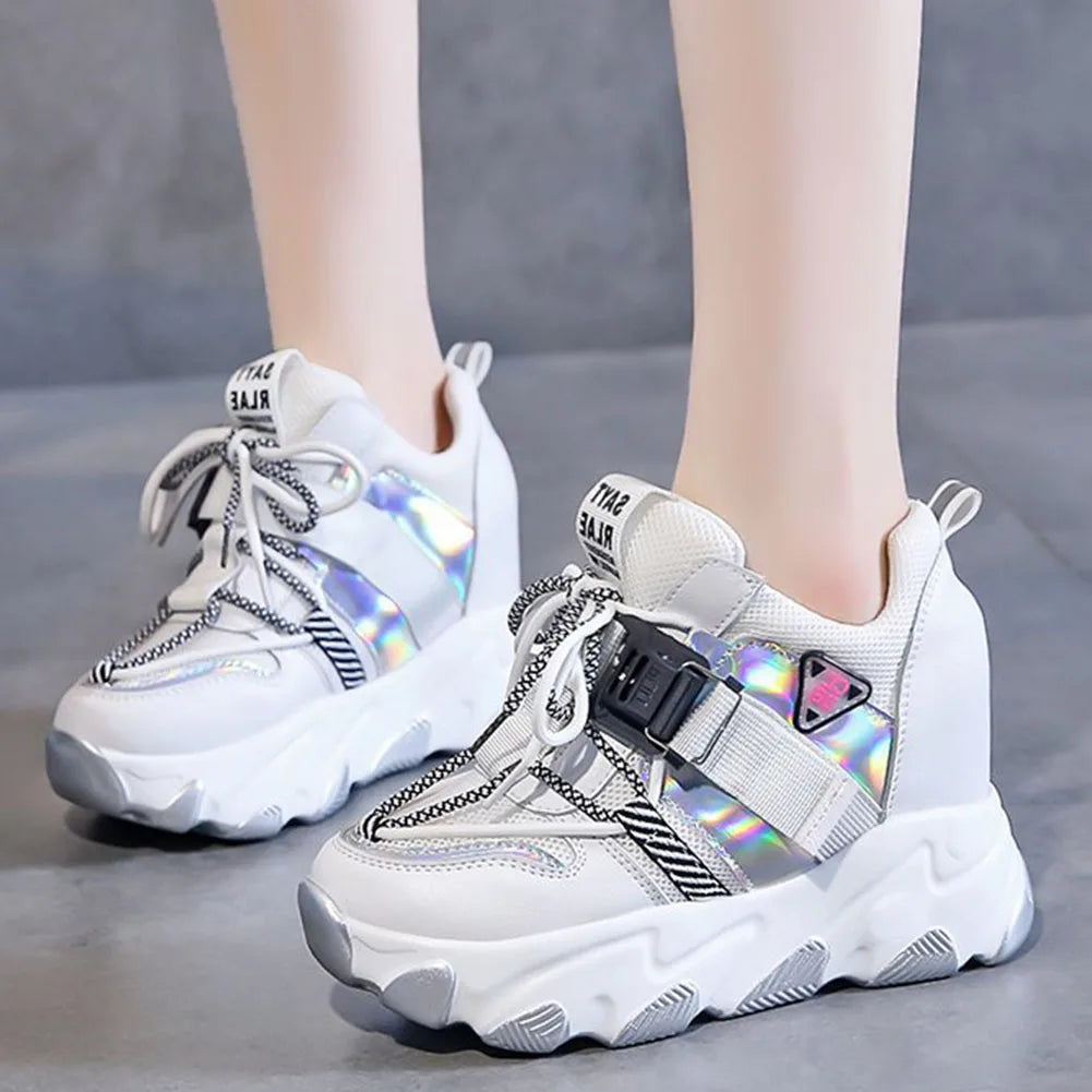 Maogu Mixed Color Shoes Sports Wedge White Sandals Women High Heel Beach Casual Shoe Leisure Lady Platform Chunky Sandals