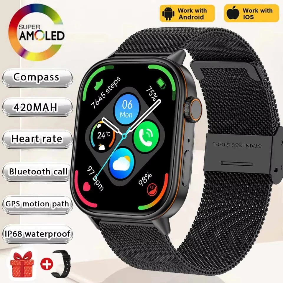 2026 New Multifunctional Smartwatch Women Gift Built-in GPS Bluetooth Call Music Fitness Sports Bracelet Sleep Monitor Watch Lad