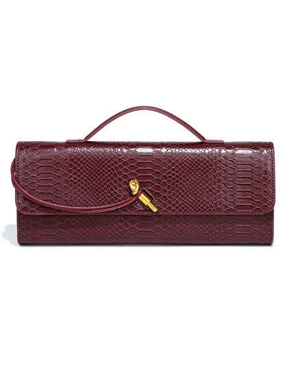 PU Leather Fashion Luxury Top-Handle Bag For Women Evening Handbag Long Purse Crocodile Pattern Crossbody Shoulder Bags