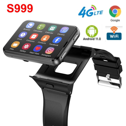 Factory S999 4G LTE Smart Watch 4GB RAM 64GB ROM 2.88" Big Screen Dual Camera Quad Core 2300mAh Android 11.0 Men Smartwatch Men