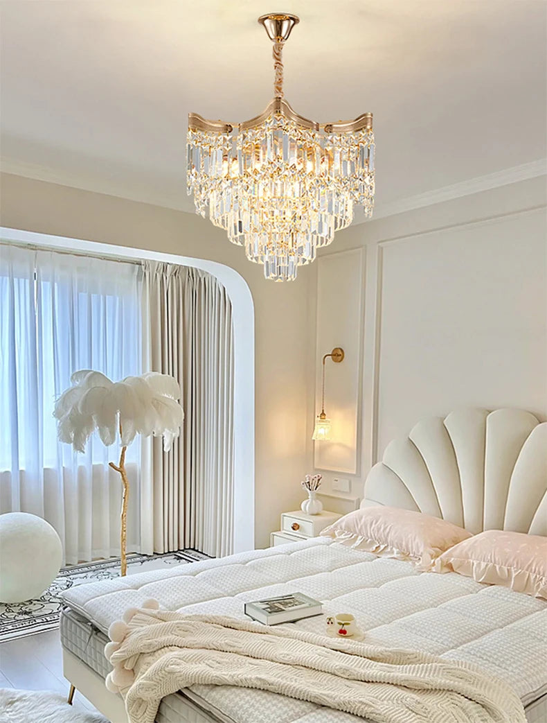 Nordic Luxury Ceiling Chandeliers Modern LED Crystal Pendant Lights for Bedroom Living Room Light Fixtures AC100-240V