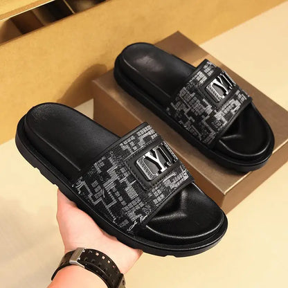 Summer 2026 Large Size Luxury Buckle Trendy Full Face Bread Slippers Retro Casual Beach Slippers Comfortable Roman Style Sandals