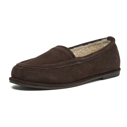 Winter Shoes Women's 2026 New Wool One-piece Women's Loafers Low Heel Fashion Casual One-Foot Slip-on Warm Ladies Shoes