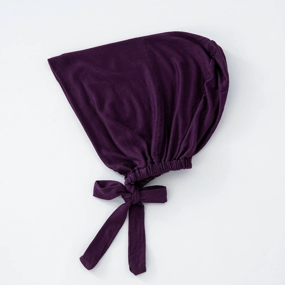 82 Colors Tie-Back Undercaps Fashion Women's Inner Hijab Muslim Cap Bonnet Plain Islamic Cotton Spandex Jersey DEW Underscarf