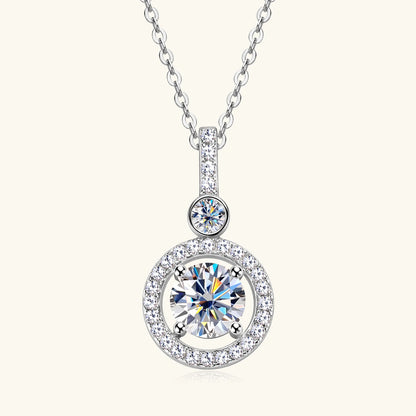 925 Silver Full Moissanite Pendant Necklace Certified 6.5mm D Color Lab Created Diamond Necklace for Women Quality Jewelry Gift