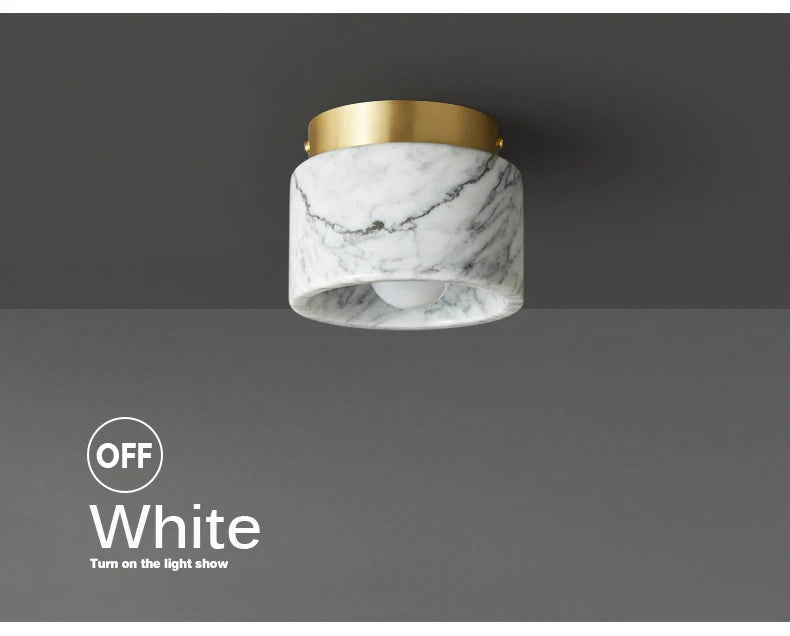 Nordic Marble Downlight Living Bedroom Room Decor Marble Ceiling Light Green White Stone Corridor Aisle Lamp