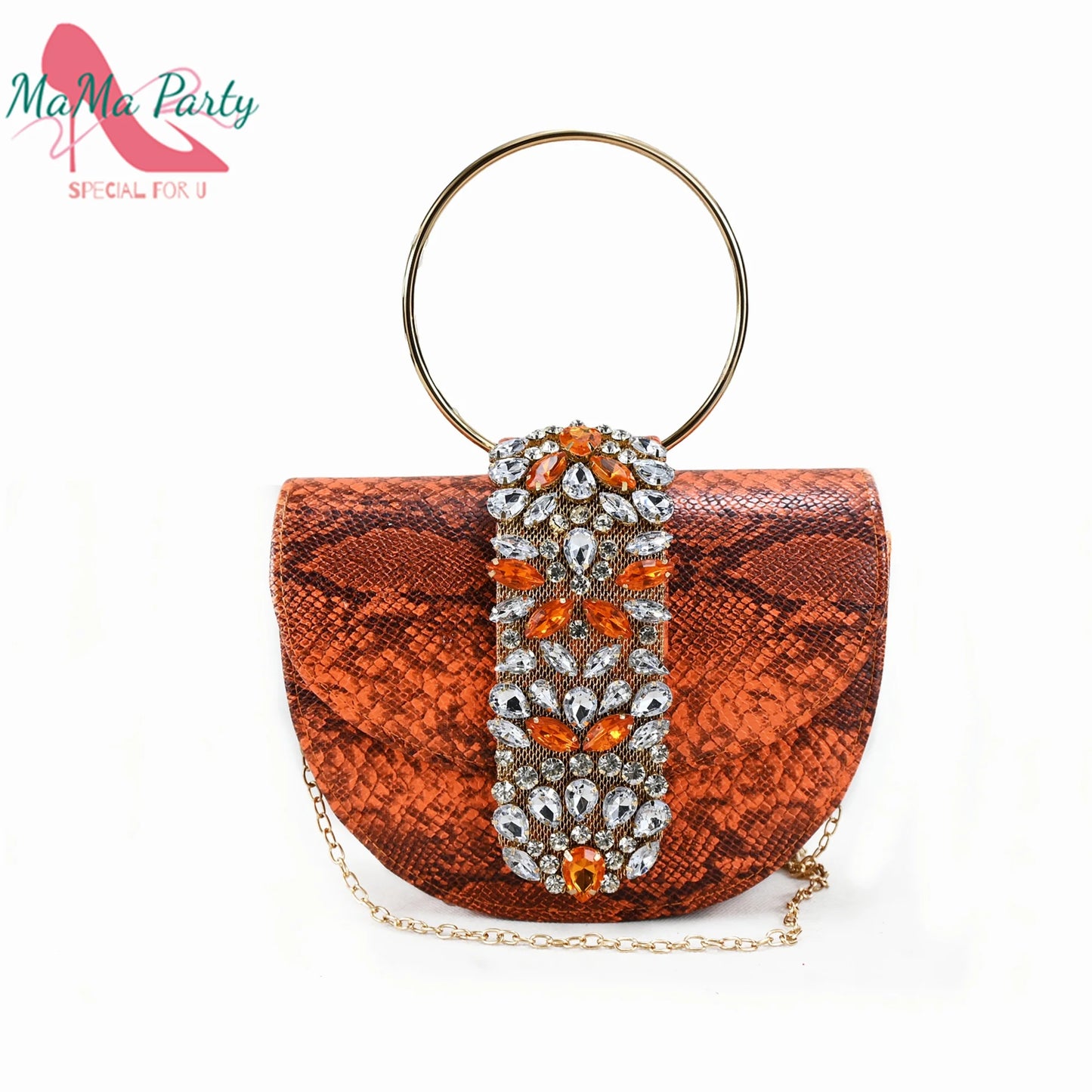 2025 Autumn New Design Specials Italian Women Shoes and Bag Set Pink Color Comfortable Mid Heels With Rhinestone